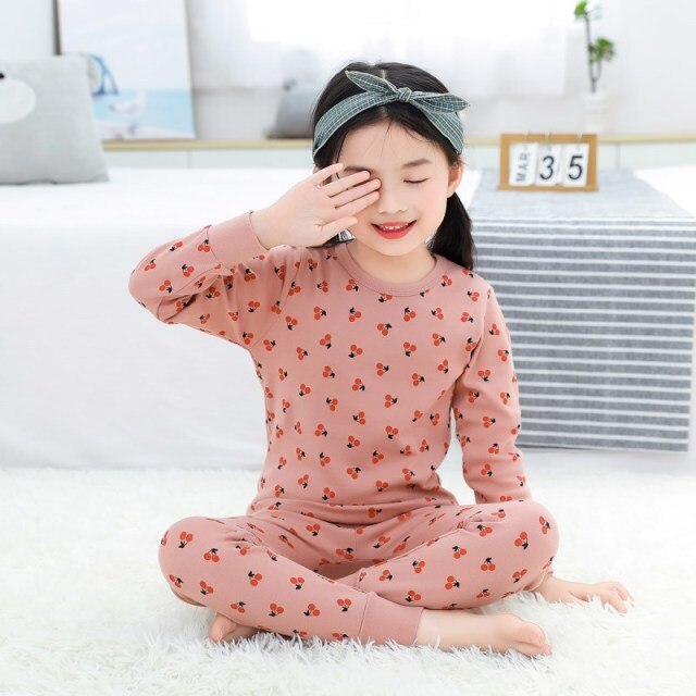 2021  Kids Boy Girls Clothing Pajamas Set 100% Cotton Children Sleepwear 2 Pieces Cartoon Tops+Pants Toddler Clothes Pyjamas Kids