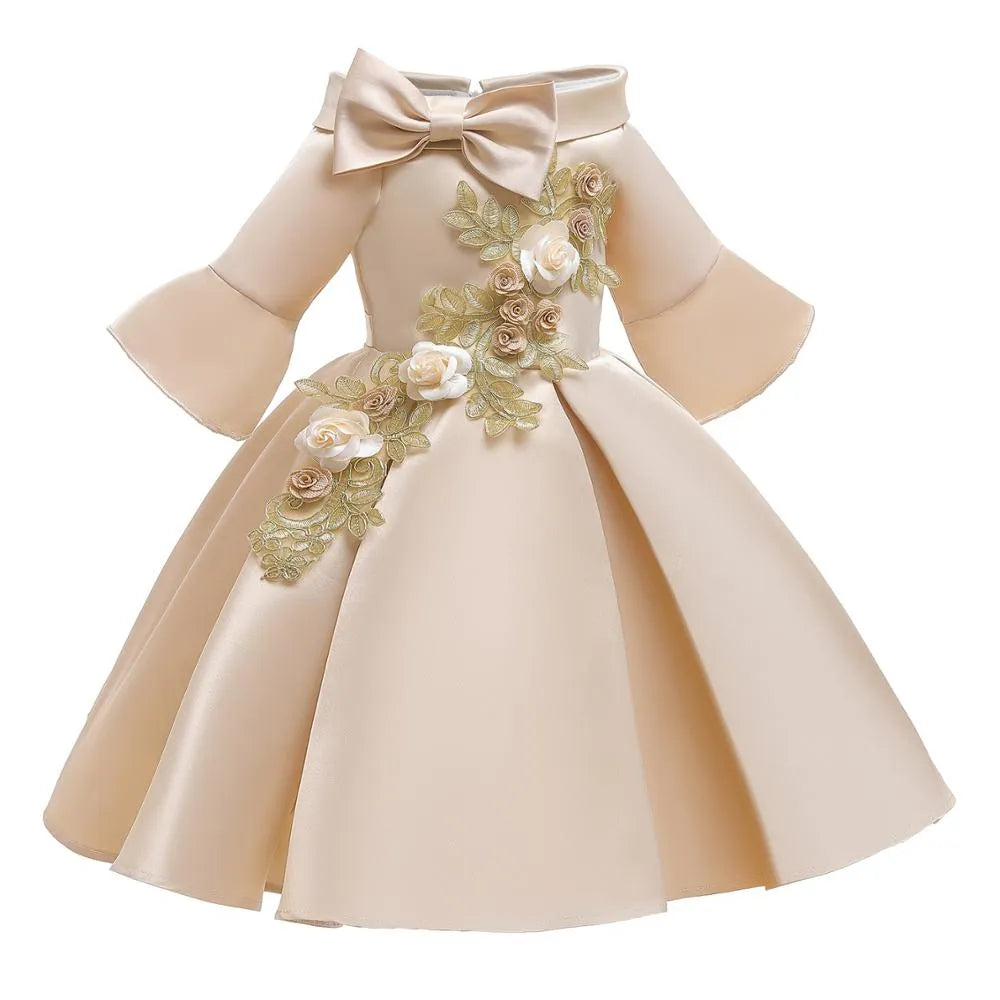 Kids Christmas Dresses For Girls Princess Flower Wedding Dress Children Formal Evening Party Dress