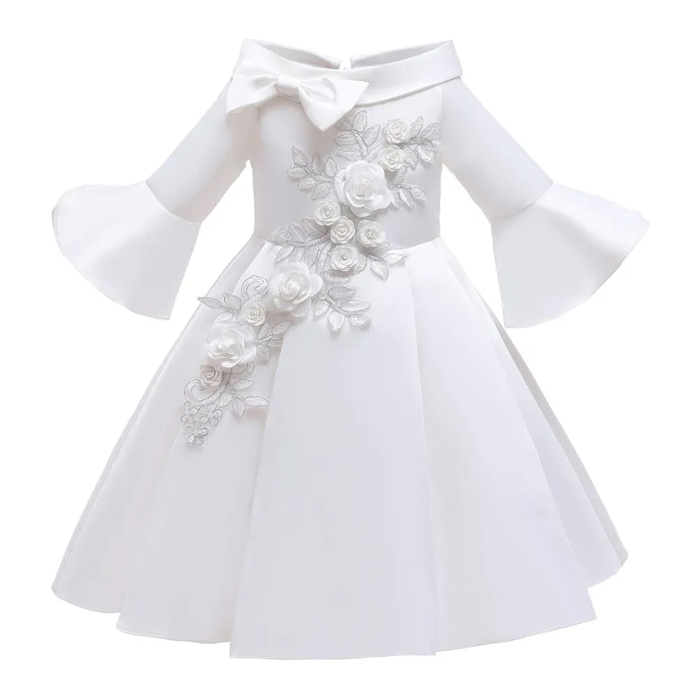 Kids Christmas Dresses For Girls Princess Flower Wedding Dress Children Formal Evening Party Dress